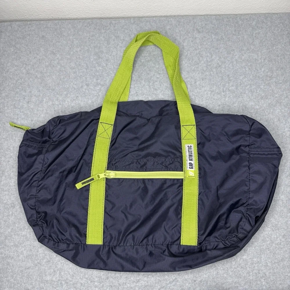 Y2K Gap Nylon Blue Green Duffle Gym Bag Overnight Weekend Travel Duffel Athletic